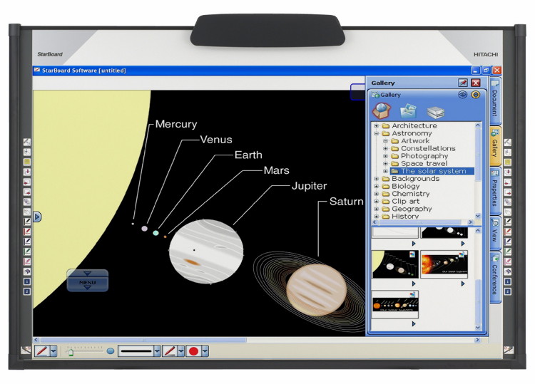 Интерактивная доска Hitachi Starboard FX-TRIO-88W на уроке географии