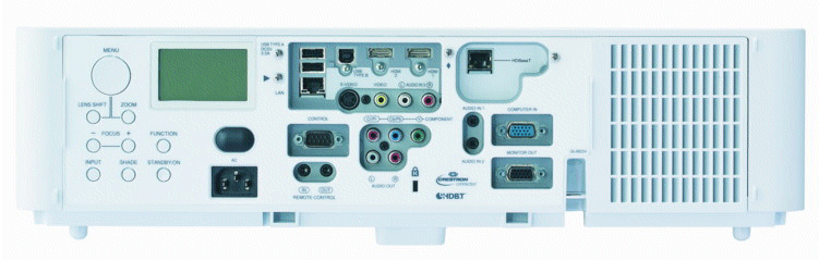 Проектор Hitachi CP-WU8440 / CP-WU8450 / CP-WX8240 / CP- WX8255 / CP-X8150 / CP- X8160 - вид сзади