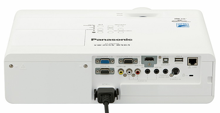 Проектор Panasonic PT-VW355N / PT-VX425N  - вид  сзади