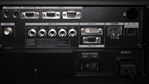 Проектор Panasonic PT-RZ670BE - панель разъемов